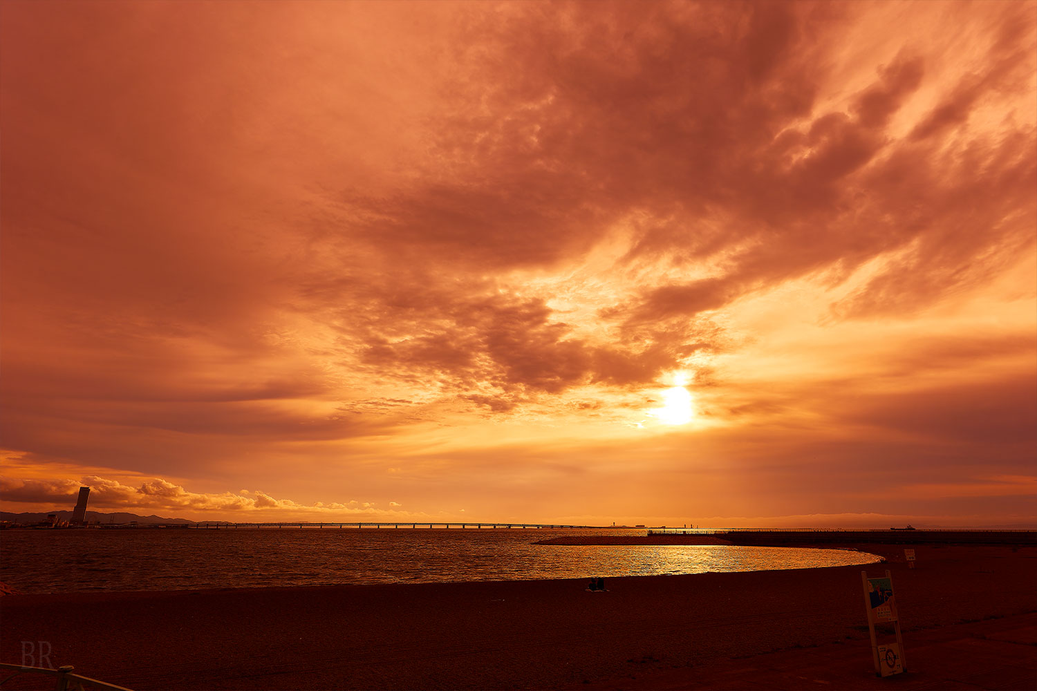 One of the best 100 sites with sandy beaches and green pine trees & One of Japan’s 100 best sunset spots