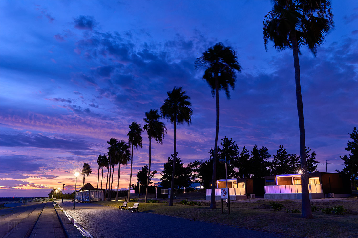 One of the best 100 sites with sandy beaches and green pine trees & One of Japan’s 100 best sunset spots