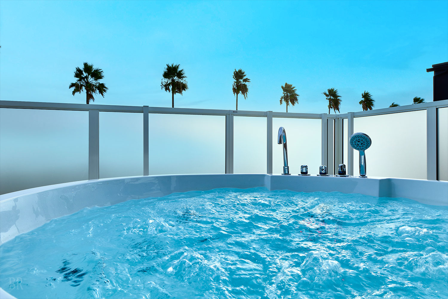 Private pool and jacuzzi