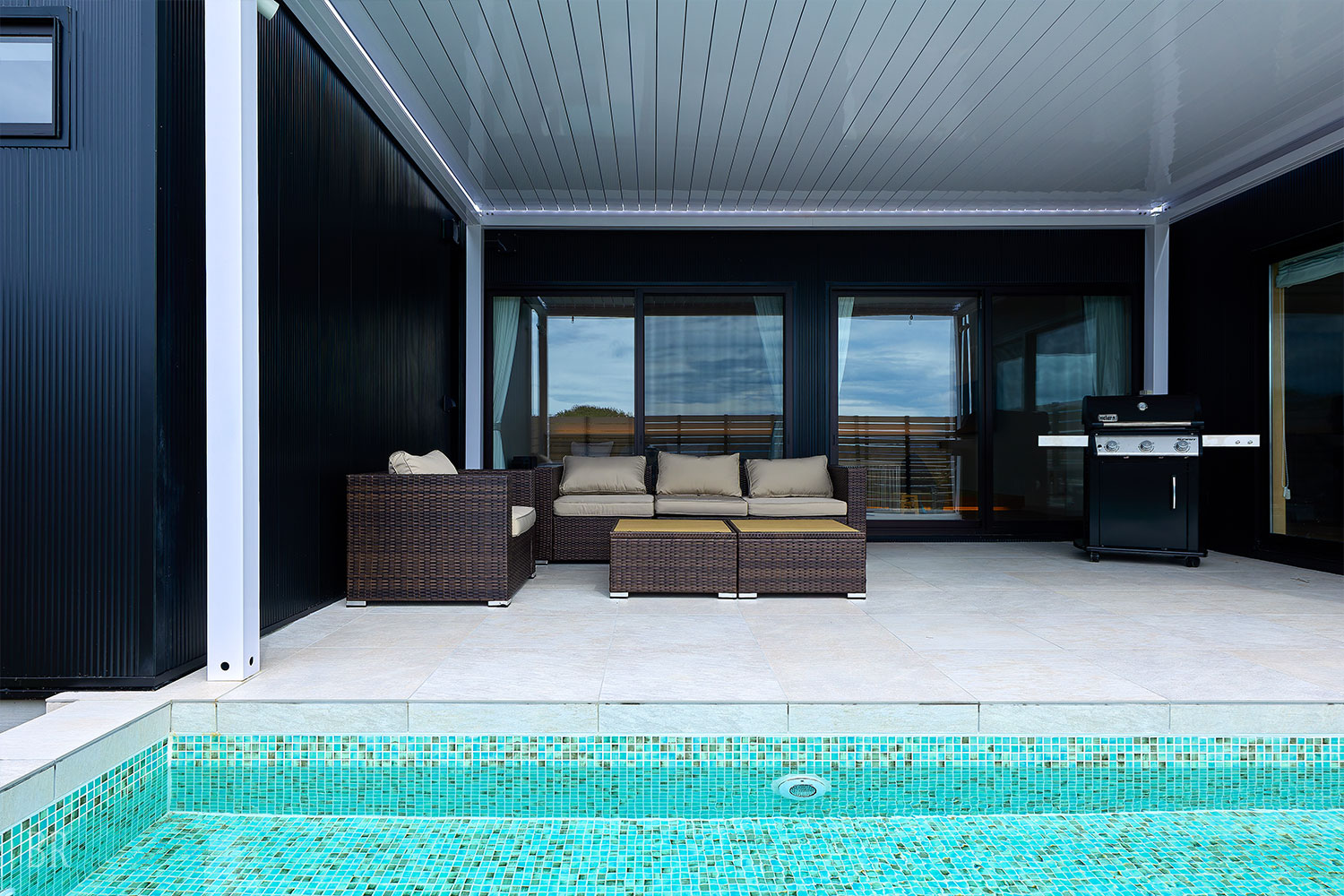 Private pool and jacuzzi